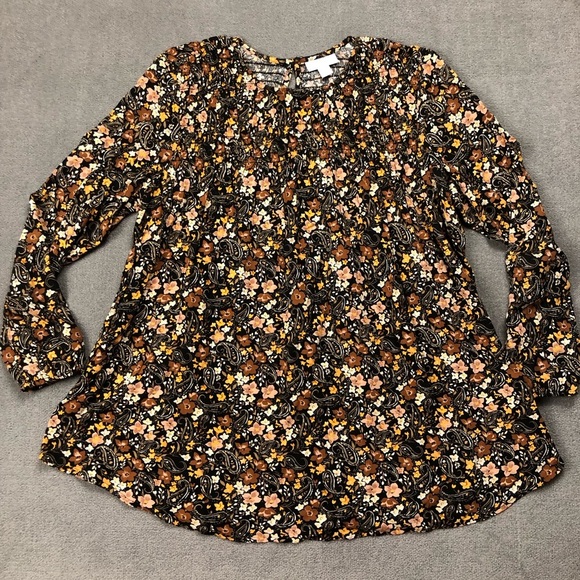 J. JILL Floral Cottagecore long sleeve flowy top size XS - Picture 1 of 9